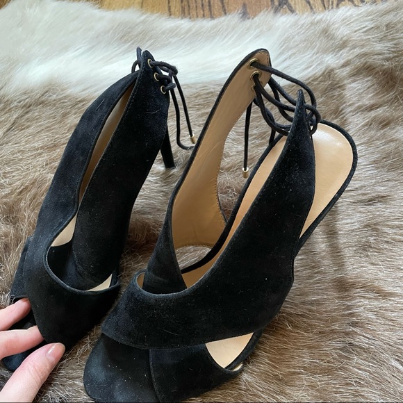 Ann Taylor Lori suede crossover lace sandals - Picture 4 of 7